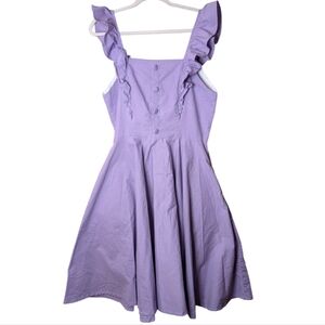 Magnolia Place lavender Retro inspired fit-and-flare dress pockets picnic XL